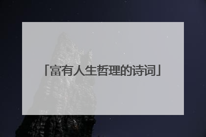 富有人生哲理的诗词
