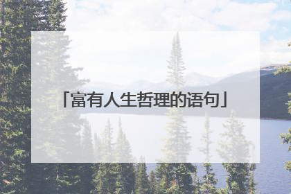 富有人生哲理的语句