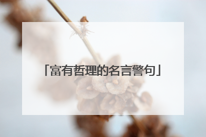 富有哲理的名言警句