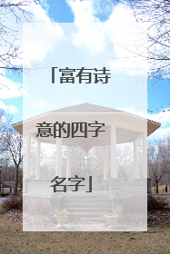 富有诗意的四字名字