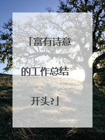 富有诗意的工作总结开头?
