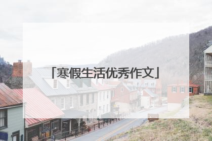 寒假生活优秀作文