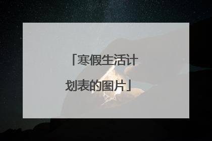 寒假生活计划表的图片