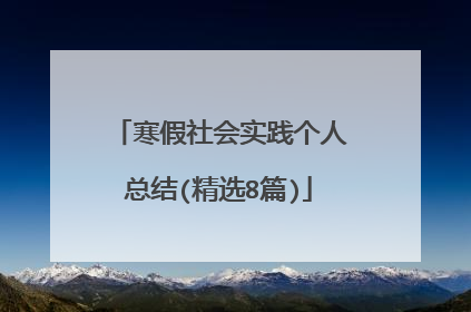寒假社会实践个人总结(精选8篇)