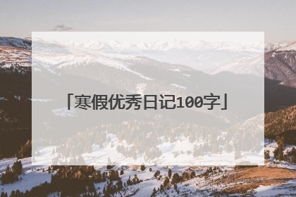 寒假优秀日记100字