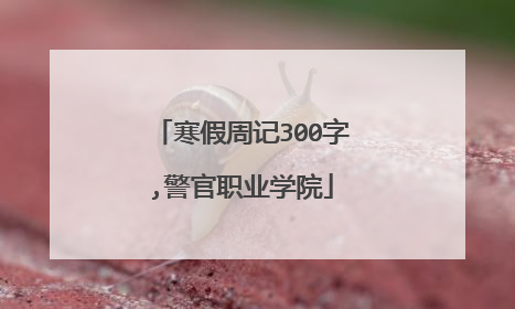 寒假周记300字,警官职业学院