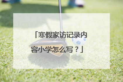 寒假家访记录内容小学怎么写？