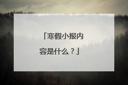 寒假小报内容是什么?