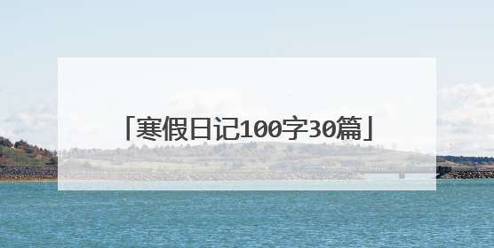 寒假日记100字30篇