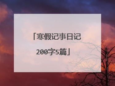 寒假记事日记200字5篇