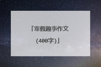 寒假趣事作文(400字)