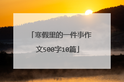 寒假里的一件事作文500字10篇