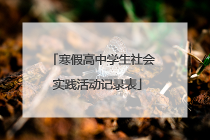 寒假高中学生社会实践活动记录表