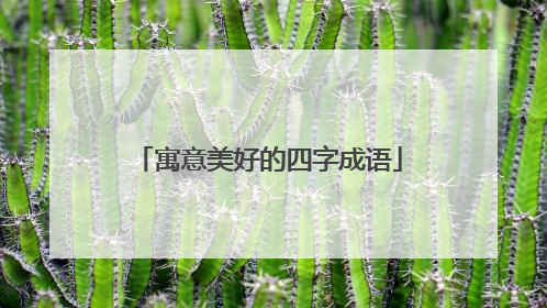 寓意美好的四字成语