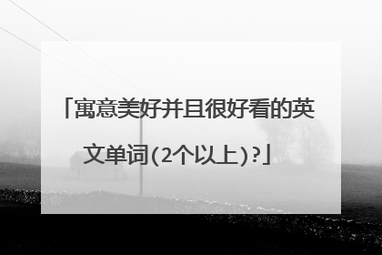 寓意美好并且很好看的英文单词(2个以上)?