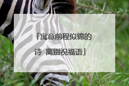 寓意前程似锦的诗 离别祝福语