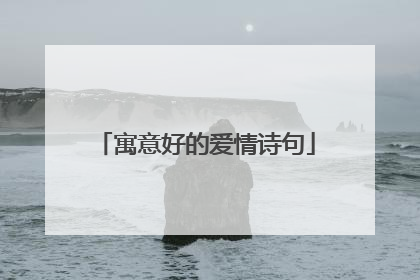 寓意好的爱情诗句