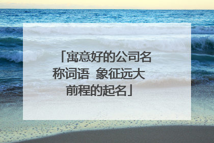 寓意好的公司名称词语 象征远大前程的起名