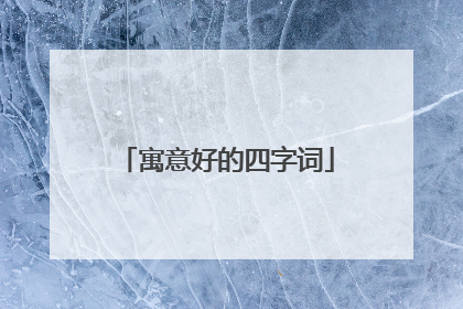 寓意好的四字词