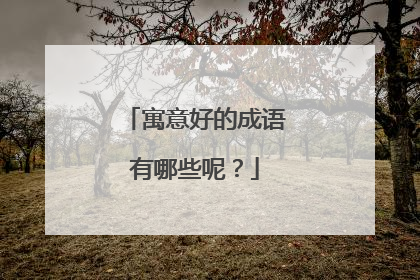 寓意好的成语有哪些呢？