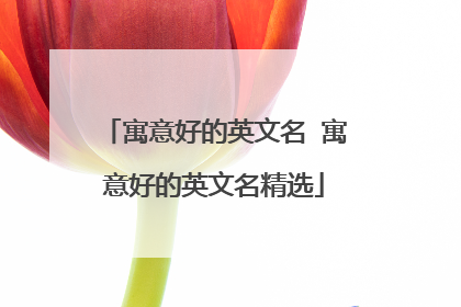 寓意好的英文名 寓意好的英文名精选