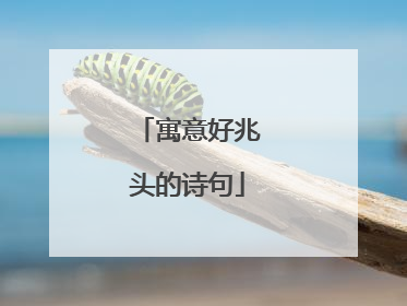 寓意好兆头的诗句