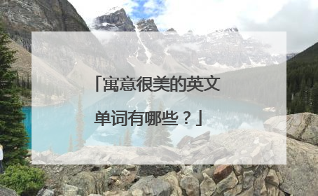 寓意很美的英文单词有哪些？