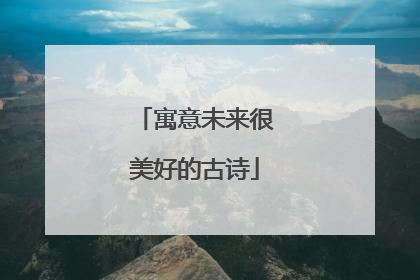 寓意未来很美好的古诗