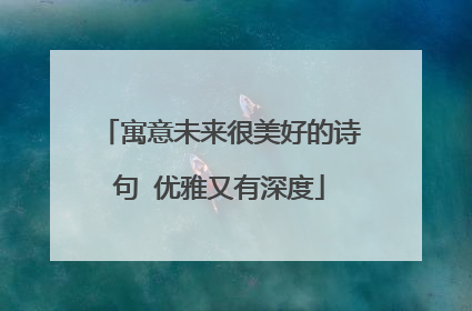 寓意未来很美好的诗句 优雅又有深度