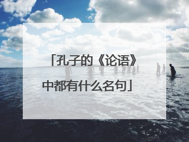 孔子的《论语》中都有什么名句