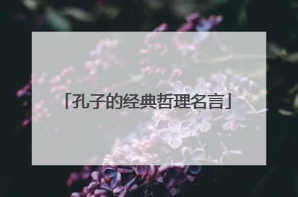 孔子的经典哲理名言
