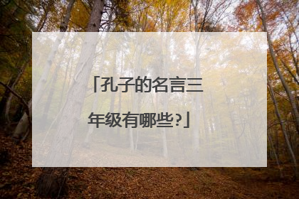 孔子的名言三年级有哪些?