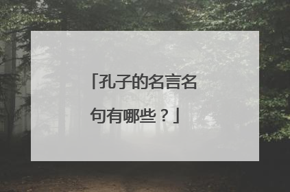 孔子的名言名句有哪些？