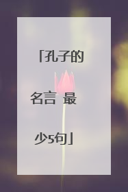 孔子的名言 最少5句