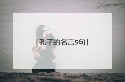 孔子的名言5句