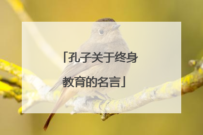 孔子关于终身教育的名言