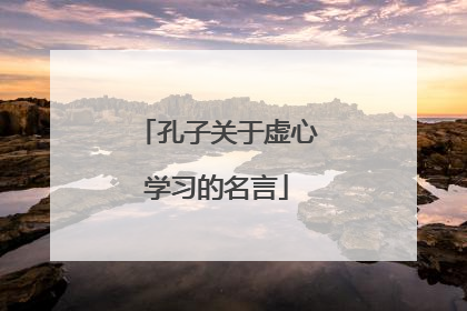 孔子关于虚心学习的名言