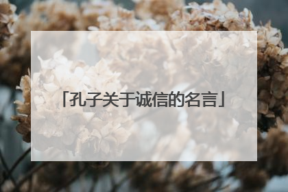孔子关于诚信的名言