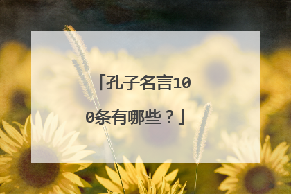 孔子名言100条有哪些?