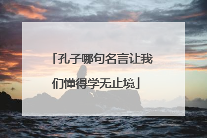 孔子哪句名言让我们懂得学无止境