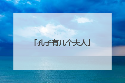 孔子有几个夫人