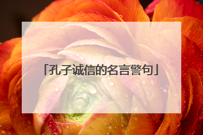 孔子诚信的名言警句