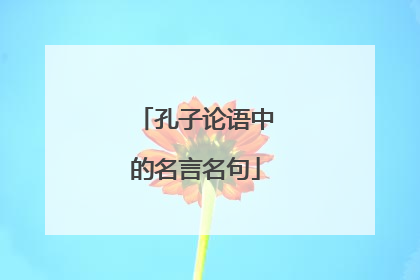 孔子论语中的名言名句