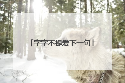 字字不提爱下一句