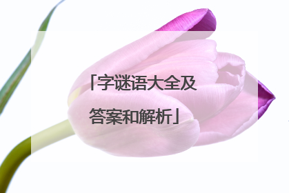字谜语大全及答案和解析