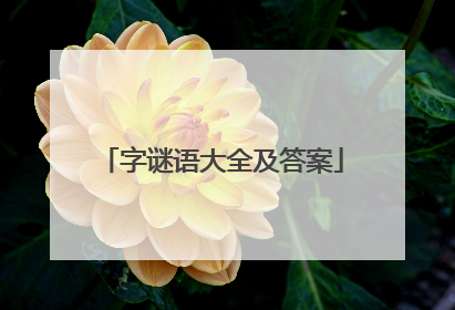 字谜语大全及答案