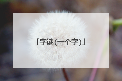 字谜(一个字)