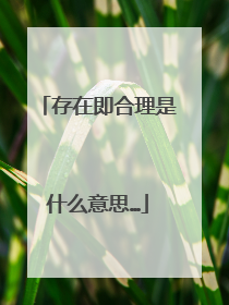 存在即合理是什么意思…