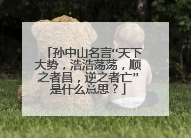 孙中山名言“天下大势，浩浩荡荡，顺之者昌，逆之者亡”是什么意思？