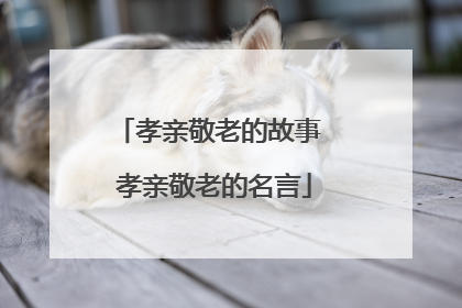 孝亲敬老的故事 孝亲敬老的名言